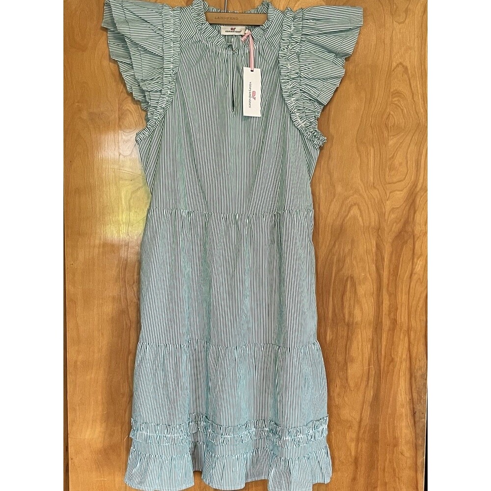 Vineyard Vines Sea Swell Dress Pinstripe Flutter Sleeve Spring/Summer Beach NWT